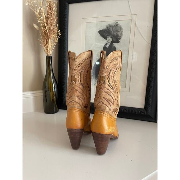 42 Street Vintage Cognac Heeled Cowboy Boots - Size 6.5 - Picture 5 of 9